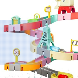 3 4 5 6 Year Old 47 Pieces Ball Course DIY Bath Toys with Suction Cups for Boys and Girls Creative Gift for Kids Bath Game